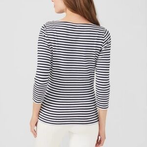 NWOT J McLaughlin Modal 3/4 Sleeve Tee Catalina Cloth Size XL Navy/ white Stripe